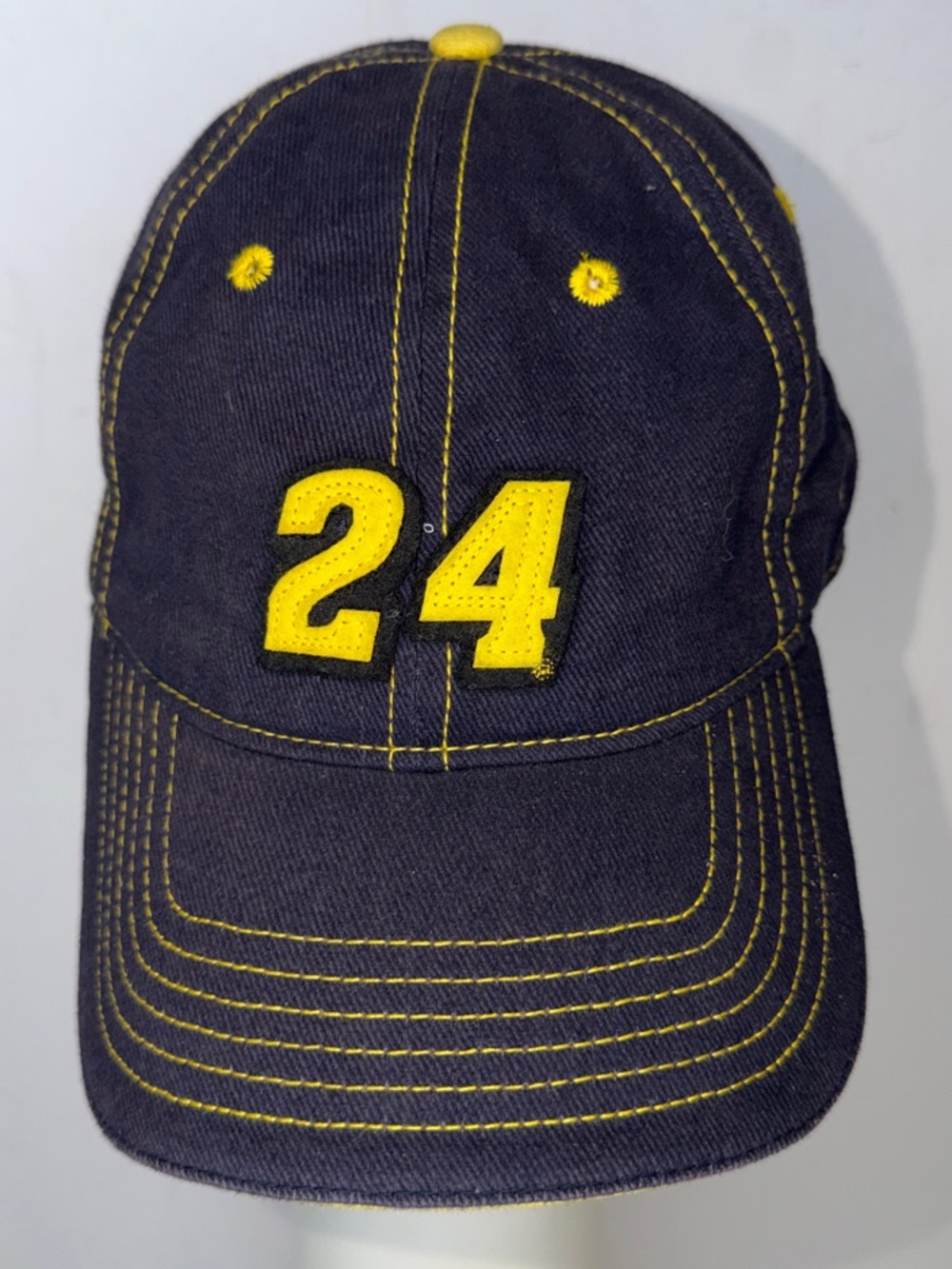Men's Black Baseball Cap with Yellow '24' Accent